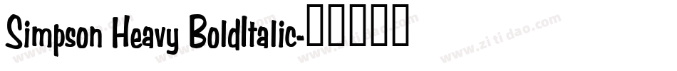 Simpson Heavy BoldItalic字体转换
